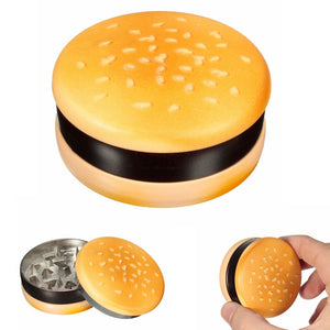 Hamburger Shape Crusher Herb Spice Tobacco Grinder 3 Teeth Broken Smoke Detector Smoking Pipe Hookah Pipe Crusher Smoke Filter