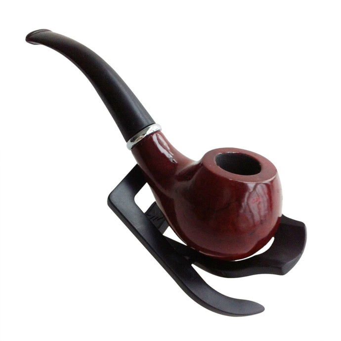 PHFU Cool Durable Wooden Pipe Smoking Tobacco Cigar Pipes Gift With Stand Present