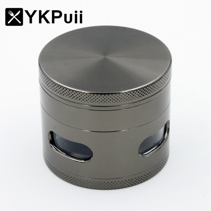 YKPUii 4 Layers Herb Spice Grinder Metal Plate Magnetic 61mm Hand Hookah Pipe Tobacco Smoking Pipe Crusher Smoke Filter