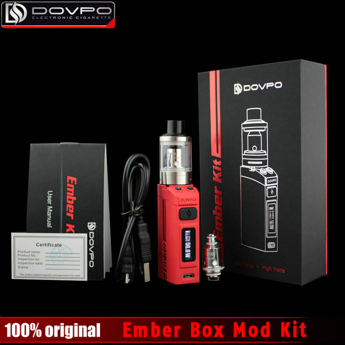 Original Dovpo Ember Electronic Cigarette Box Mod Vape 5W - 50W Temperature Control e Cigarette Starter Kit OLED Screen Box Mod