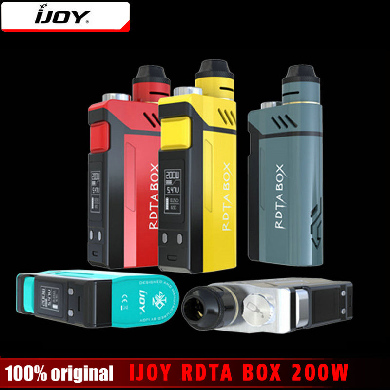 100% Original IJOY RDTA BOX 200W with 12.8ml tank IJOY IMC Interchangeable building deck system with OLED Screen E-Cig Vape Mod