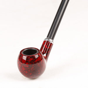 Ebony Wood Pipe Smoking Pipes Portable Smoke Narguile Hookah Pipe Herb Tobacco Pipes Grinder Smoke Gifts RED/Gray 2 Colors