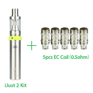 Original Eleaf ijust 2 Starter Kit 2600mAh ijust 2 Tank 5.5ml w/ 5pcs Eleaf EC Atomizer Coil Head electronic cigarette kit Vape
