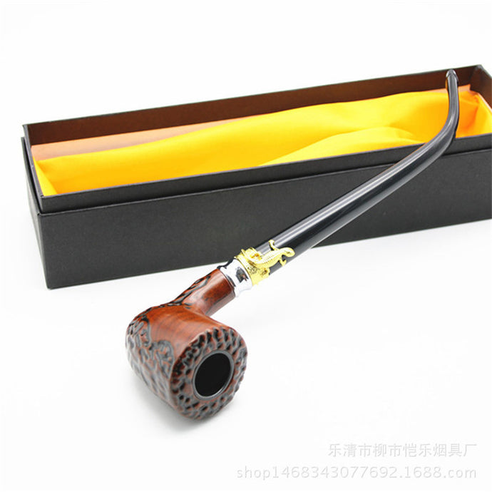 New Carved Resin Wooden Pipe Cleanable Portable Smoking Filter Pipe Tobacco Cigarettes Cigar Pipes Gift Popular Style