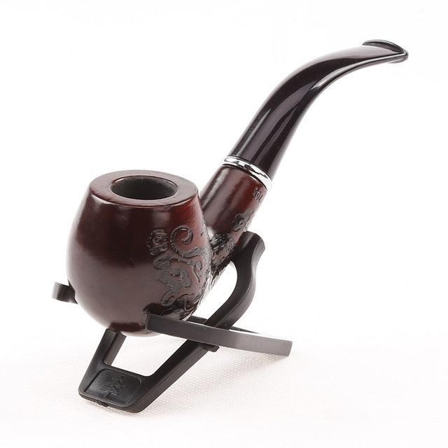 New Retro Vintage Wooden Enchase Smoking Pipe Tobacco Cigarettes Cigar Pipes Gift Durable Smoking Narguile Chicha Hookah Tools