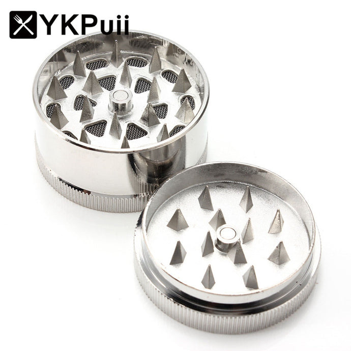 3 Layers Herb Spice Grinder Metal Plate Magnetic Pollinator 47mm Hand Hookah Pipe Tobacco Smoking Pipe Crusher Smoke Filter