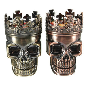 King Skull Shape Metal Tobacco Grinder Herb Smoke Grinders Hand Muller Magnetic