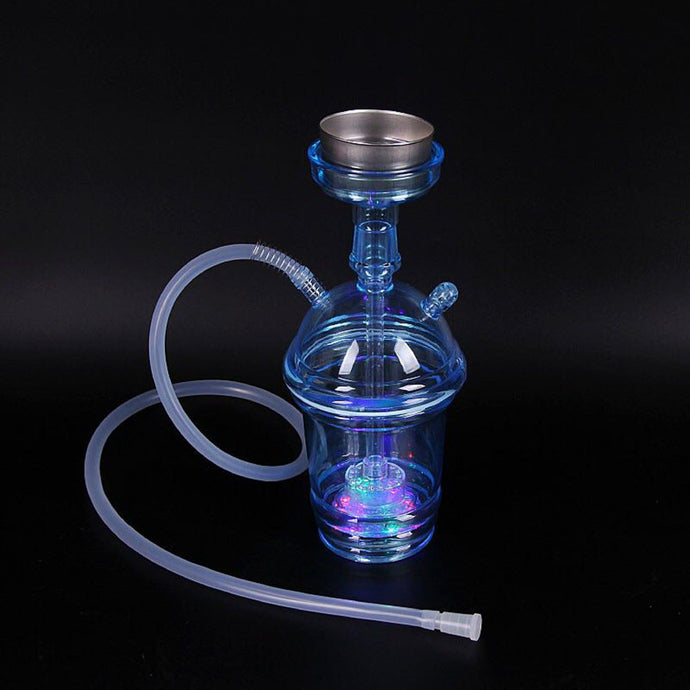 Portable All-In-One Travel Hookah with Hose Charcoal Holder Tong Nargila Colorful LED,