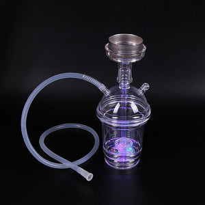 Portable All-In-One Travel Hookah with Hose Charcoal Holder Tong Nargila Colorful LED,"Quick Smoke,Only Needs One Minute"