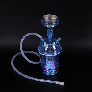 Portable All-In-One Travel Hookah with Hose Charcoal Holder Tong Nargila Colorful LED,"Quick Smoke,Only Needs One Minute"