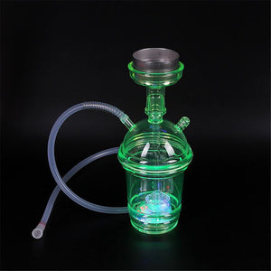 Portable All-In-One Travel Hookah with Hose Charcoal Holder Tong Nargila Colorful LED,"Quick Smoke,Only Needs One Minute"