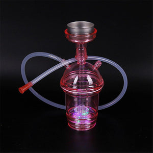 Portable All-In-One Travel Hookah with Hose Charcoal Holder Tong Nargila Colorful LED,"Quick Smoke,Only Needs One Minute"